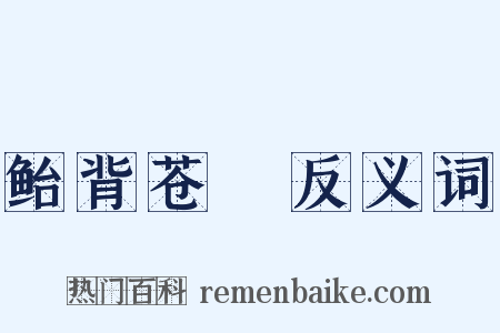 鲐背苍耈反义词是什么意思的图片